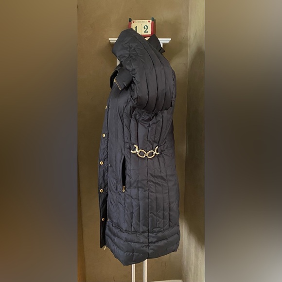 Guess Down Puffer Jacket Full Zip Down Feathers Black Women Small Winter - Picture 2 of 16